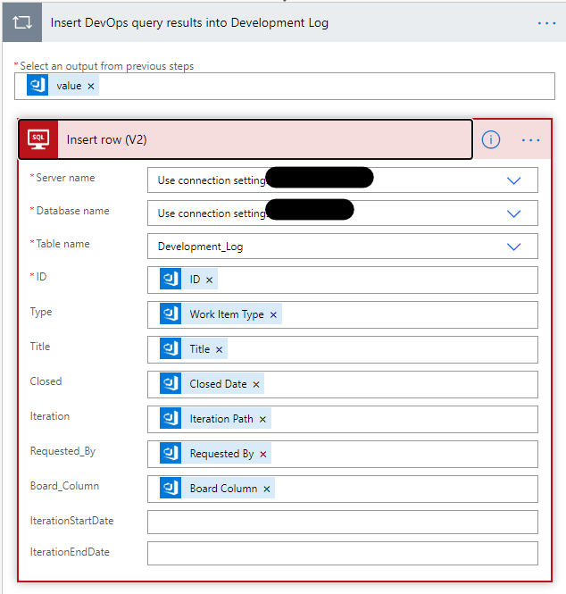 Process Azure DevOps query