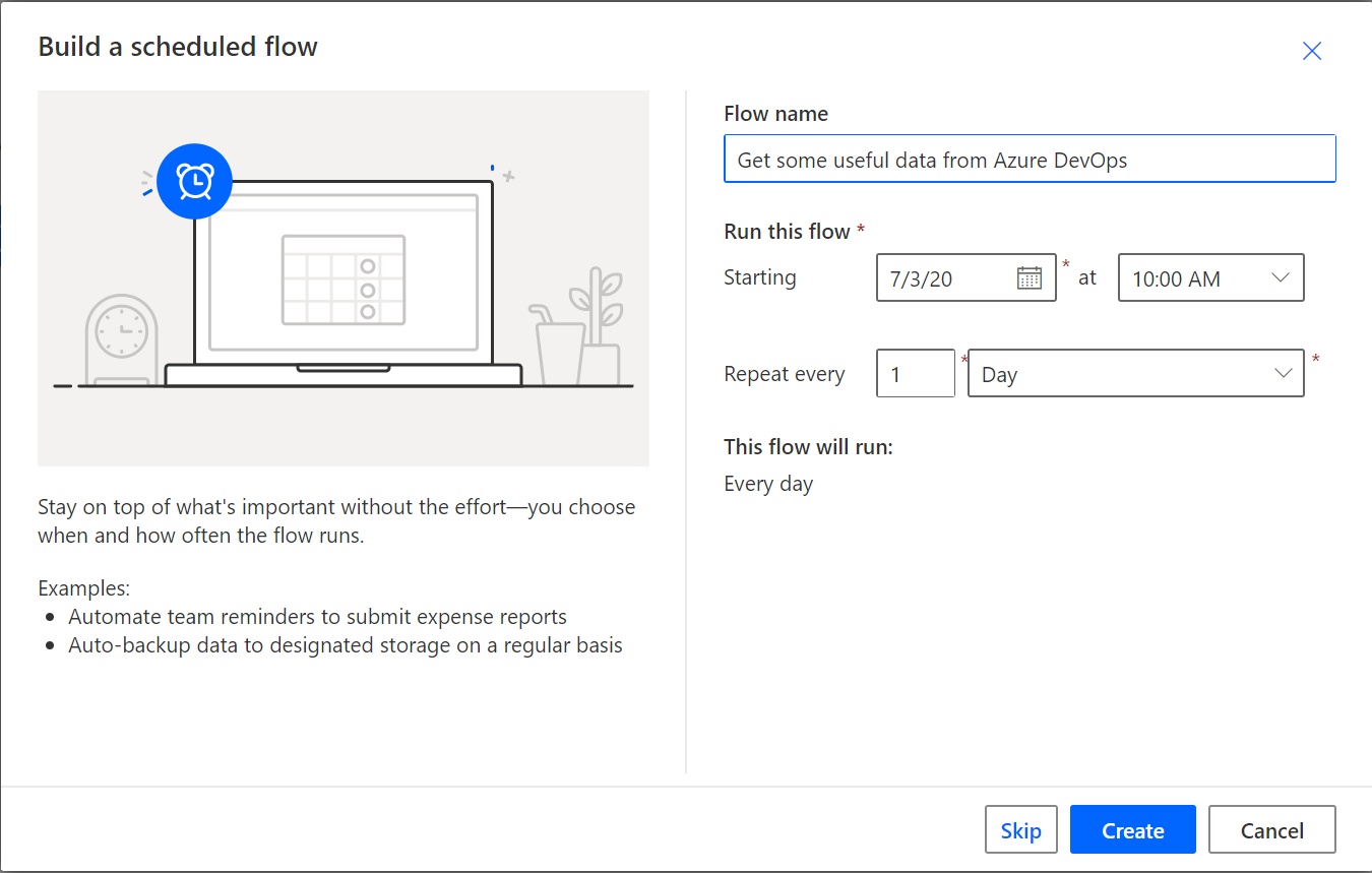 Create a Scheduled Flow from blank